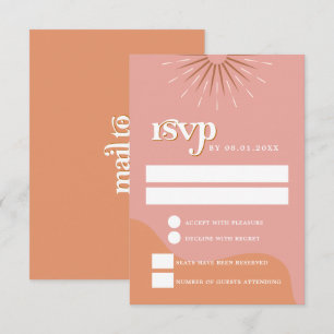 TRIXIE Retro Pink and Orange 70's RSVP Postcard