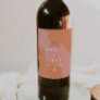 TRIXIE Retro Pink & Orange 70s Wedding Wine Label