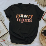 TRIXIE Retro Pink Orange Daisy Groovy Mama T-Shirt<br><div class="desc">This t shirt features a retro bohemian font with fun bright orange and pink colors and daisies. This mom shirt is the perfect gift for your favorite expecting mama or works as a great 70's themed pregnancy announcement idea.</div>