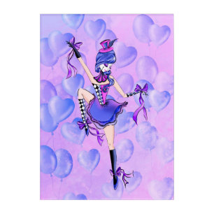 Trixie the Clown blue balloons Acrylic Print