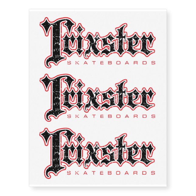 Trixster Skateboards - Temporary Tattoos (Front)
