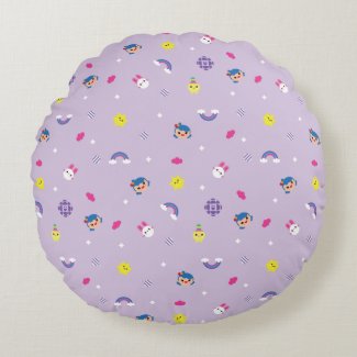 TRK - Purple Pattern Round Pillow