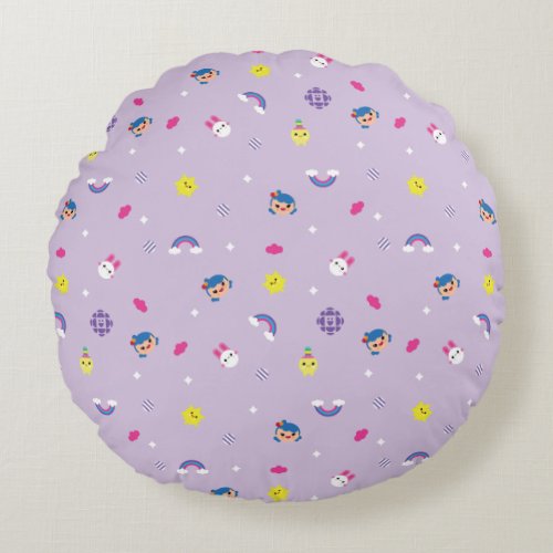 TRK _ Purple Pattern Round Pillow