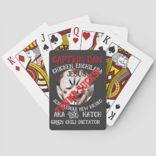 Trmp CAPTAIN DAN CHICKEN ENCHILADA JESUS NM Poker Cards