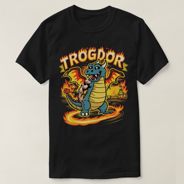 Trogdor the Burninator Dragon T-Shirt (Design Front)