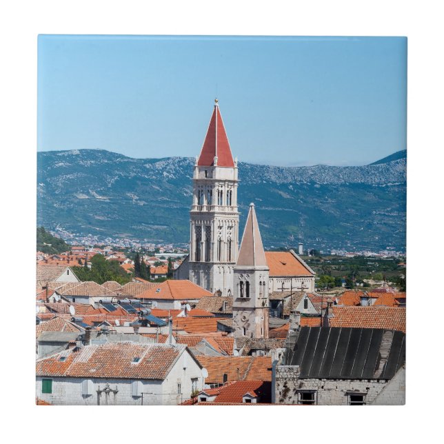 Trogir cathedral tower - Dalmatia, Croatia Ceramic Tile (Front)