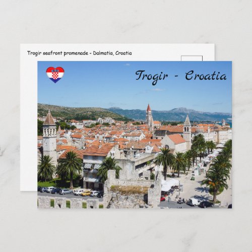 Trogir seafront promenade _ Dalmatia Croatia Postcard