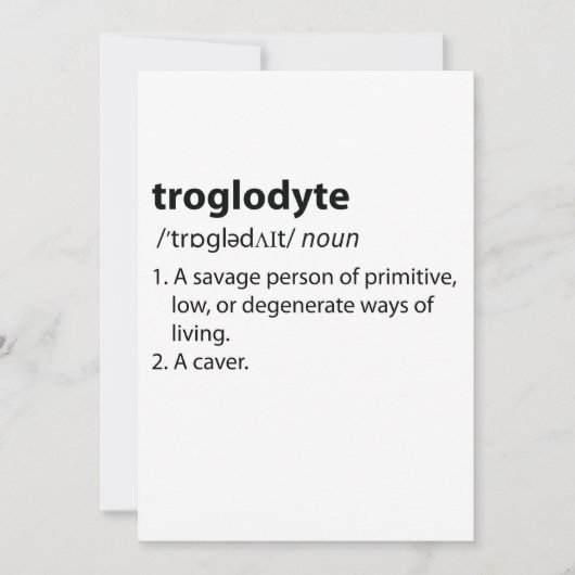 Troglodyte - Funny Definition Caving Speleology (Front)