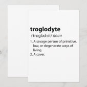 Troglodyte - Funny Definition Caving Speleology (Front/Back)