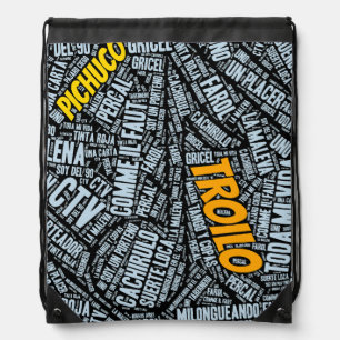 Troilo Tango Word Art Drawstring Bag