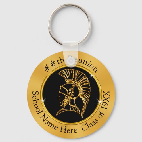 Trojan Class Reunion Party Favors Black and Gold Keychain