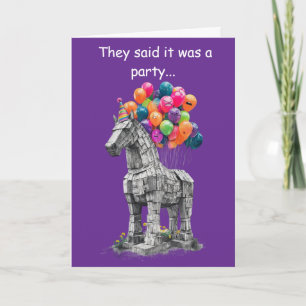 Trojan Horse Birthday Funny Humor Gift Card