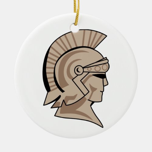 Trojan or Spartan Mascot Ceramic Ornament
