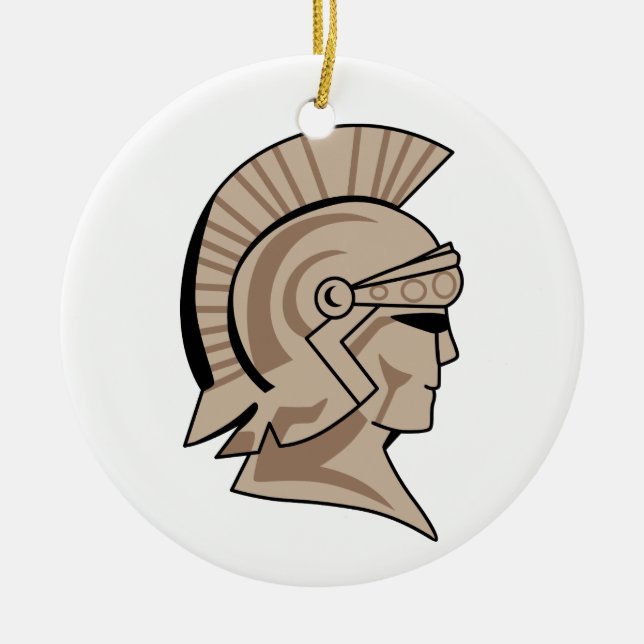 Trojan or Spartan Mascot Ceramic Ornament (Front)