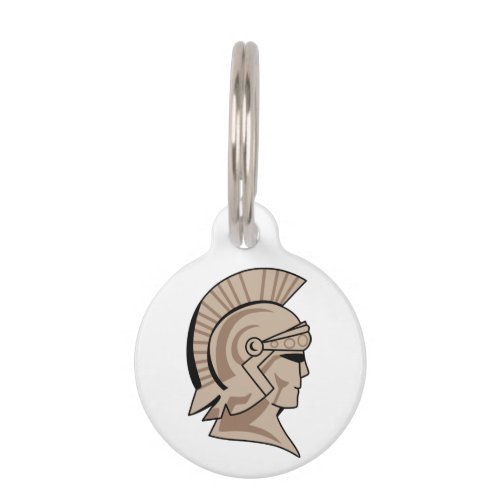 Trojan or Spartan Mascot Pet ID Tag