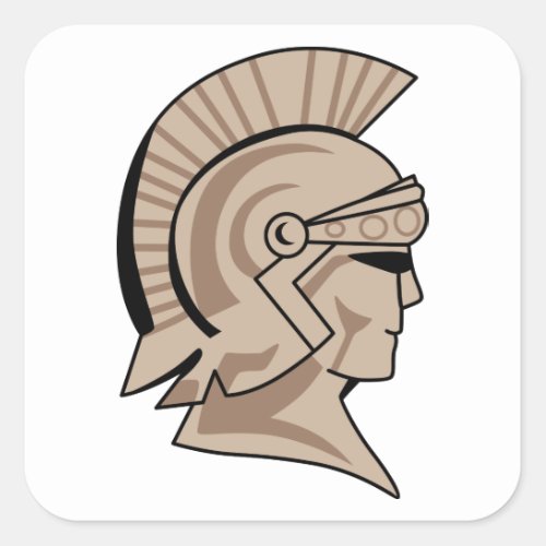 Trojan or Spartan Mascot Square Sticker