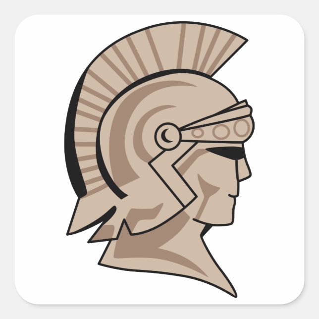 Trojan or Spartan Mascot Square Sticker (Front)