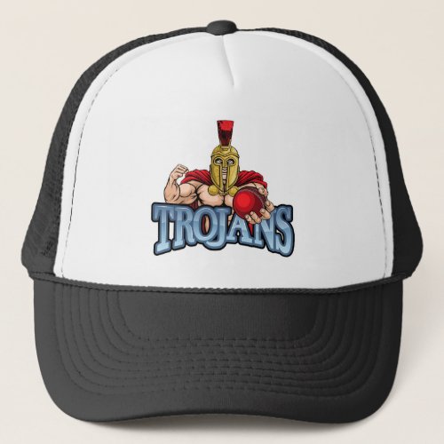 Trojan Spartan Cricket Sports Mascot Trucker Hat