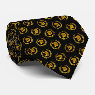 Trojan Warrior Pattern in Gold Neck Tie