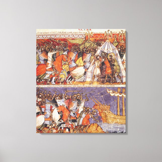 Trojans Invading Greek Camp Canvas Print (Front)