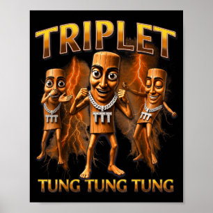 Trojans School Spirit Game Day Mascot Yellow Poster