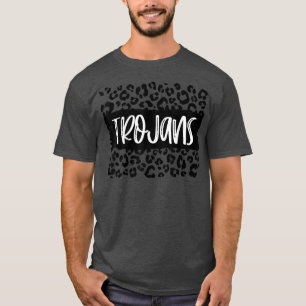 Trojans Team Mascot School Spirit Game Night Leopa T-Shirt