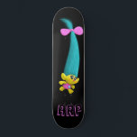 *~* Troll AP89 Neon Black Initials Fun Skateboard<br><div class="desc">(Search code AP89 for Troll items and AP88 for medieval theme items ) Easily Transfer to other Zazzle Products. BLACK background Skateboard. Customize / Personalize your INITIALS / MONOGRAM. Cute funny Long Hair Troll . Bright neon colors. This is a Popular Trending design for someone who loves all things TROLL....</div>