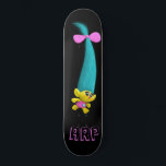 *~* Troll AP89 Neon Black Initials Fun Skateboard<br><div class="desc">(Search code AP89 for Troll items and AP88 for medieval theme items ) Easily Transfer to other Zazzle Products. BLACK background Skateboard. Customize / Personalize your INITIALS / MONOGRAM. Cute funny Long Hair Troll . Bright neon colors. This is a Popular Trending design for someone who loves all things TROLL....</div>