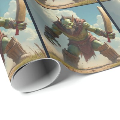 Troll Bakk Cricket Birthday Wrap Paper 