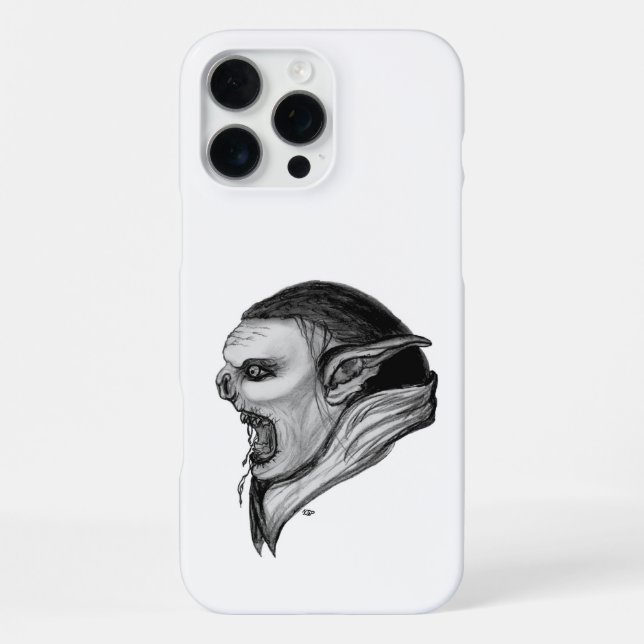 Troll Black and White Design iPhone Case (Back)