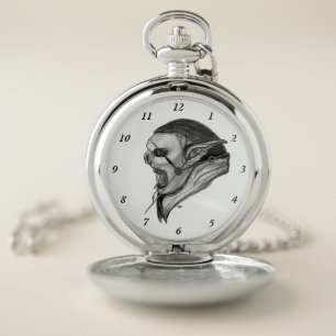 Troll Black and White Design Pocket Watch