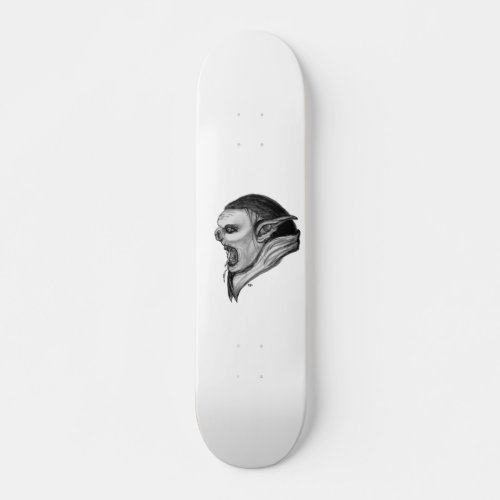 Troll black and white design skateboard