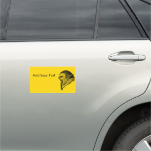 Troll Black and Yellow Design Car Magnet