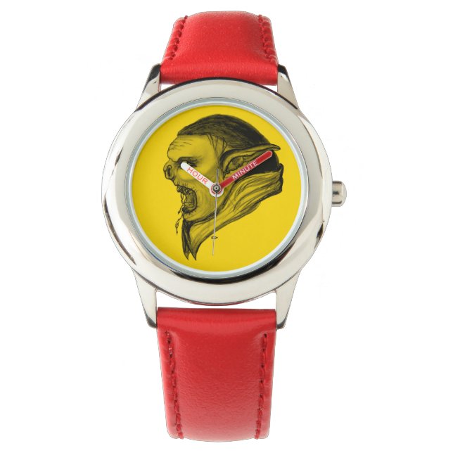 Troll - black and yellow design watch (Front)