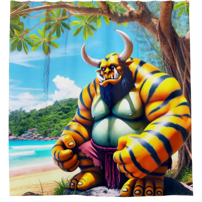 Troll Creature Shower Curtain (Front)