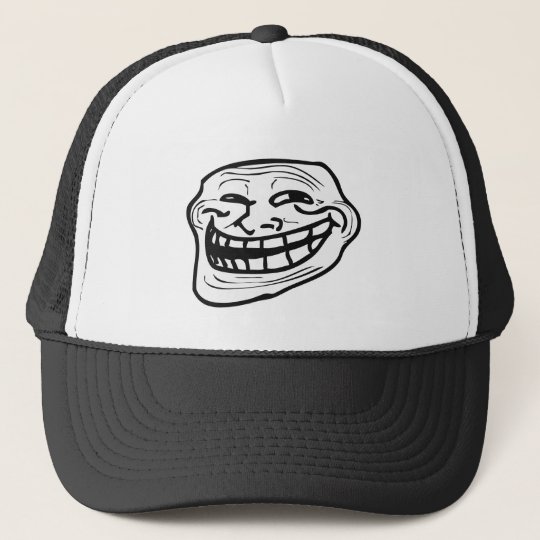 Troll Face Trucker Hat Zazzle Com - troll face roblox hat