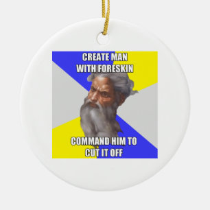 Troll God Circumcision Ceramic Ornament