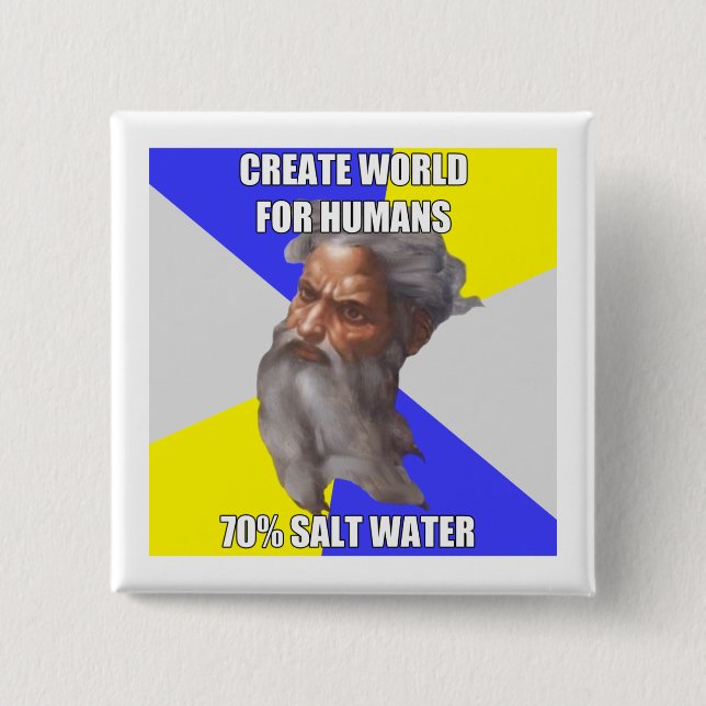 Troll God Saltwater Pinback Button (Front)