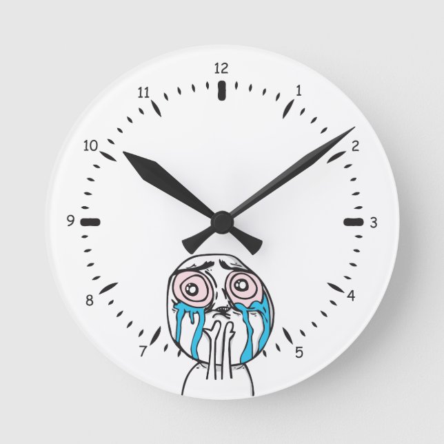 Troll Le Me Memes crying awe joke clock (Front)