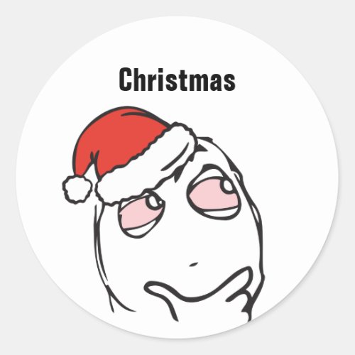 Troll Le Me Memes thinking high EDITABLE christmas Classic Round Sticker