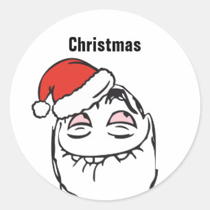 Troll Le Me Memes thinking mast EDITABLE christmas Classic Round Sticker