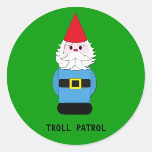Troll Patrol Scandinavian Gnome Classic Round Sticker