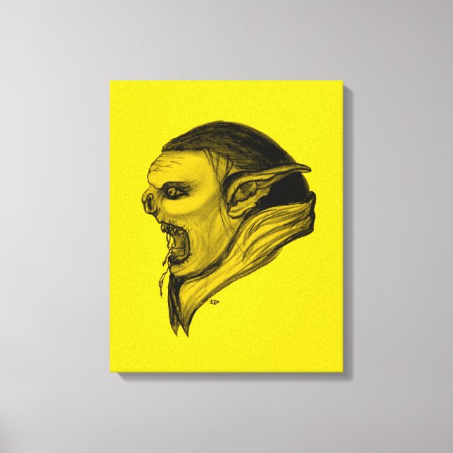 Troll schwarz gelb design canvas print (Front)