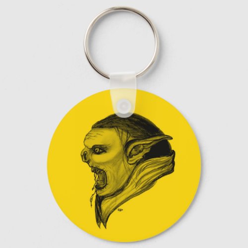 Troll schwarz gelb design keychain