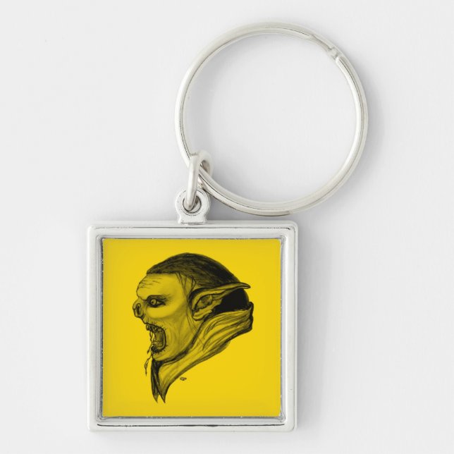 Troll schwarz gelb design keychain (Front)