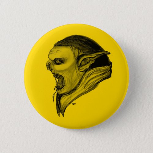 Troll schwarz gelb design pinback button