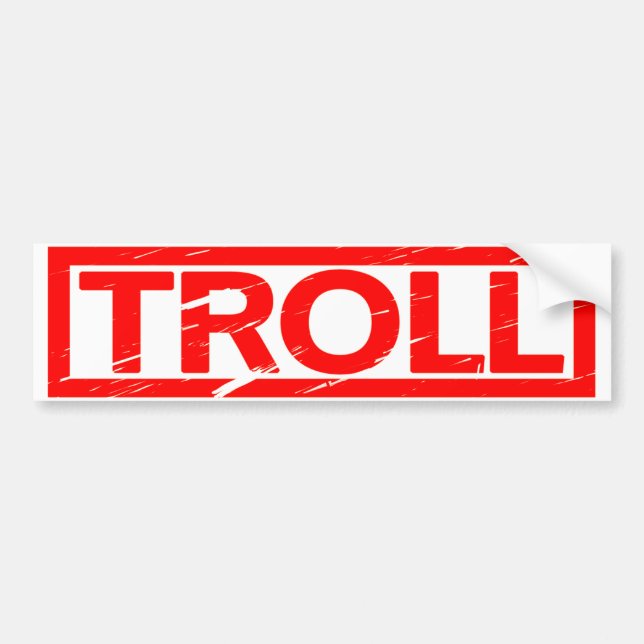 Troll Stamp Bumper Sticker (Front)