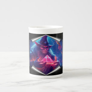 Troll With Glowing Glass Pyramid And Hummingbirds Bone China Mug