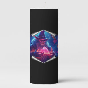 Troll With Glowing Glass Pyramid And Hummingbirds Pillar Candle