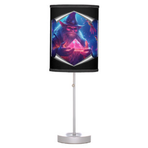 Troll With Glowing Glass Pyramid And Hummingbirds Table Lamp